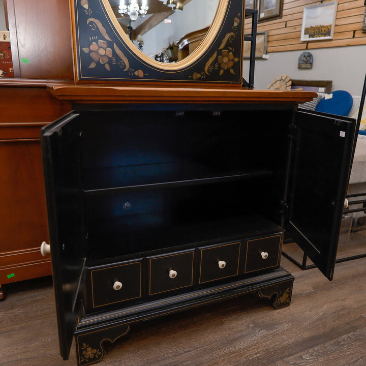 Hitchcock-style Cabinet and Mirror Set