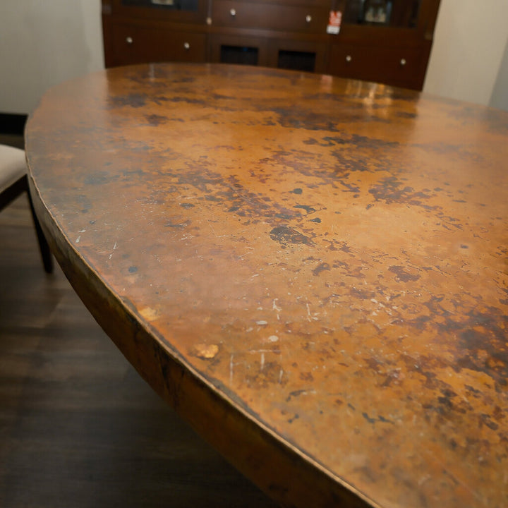 Orig. Price $4,500 - Hammered Copper Top Dining Table with Iron Arabesque Base