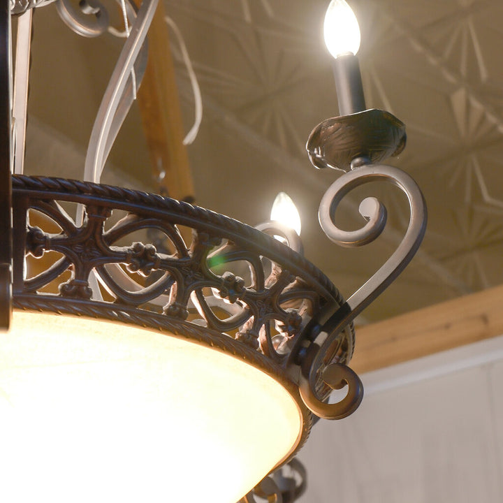 Orig Price $850 - Neoclassical Wrought Iron Chandelier