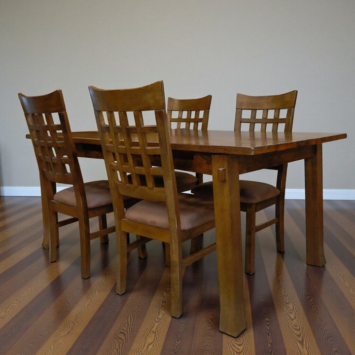Wooden Dining Table with 4 Chairs