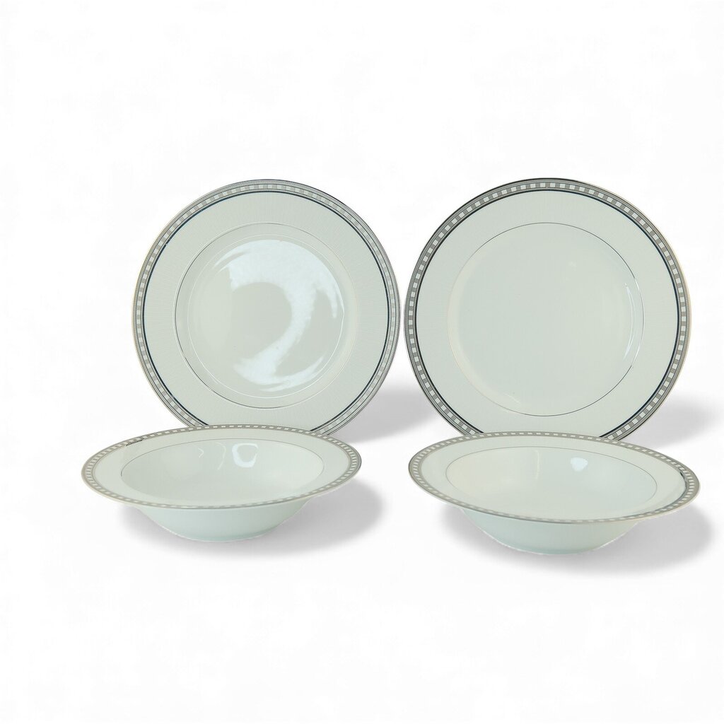 Orig Price $800 - 5pc Place Setting for 14 + extras & Servware - Platinum Symmetry Collection