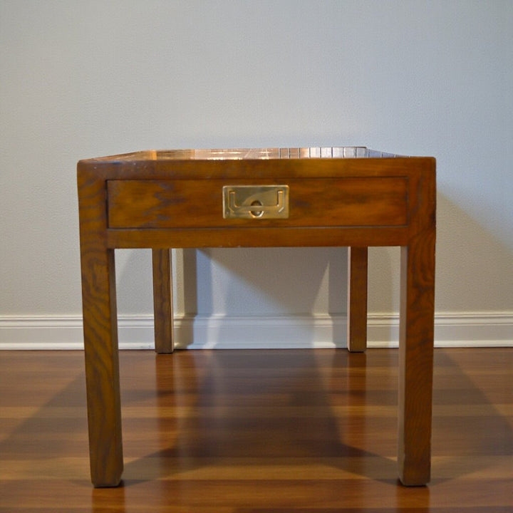 Burled Campaign End Table