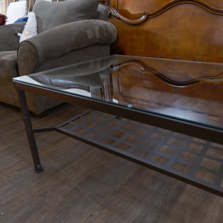 Metal and Glass Cocktail Table