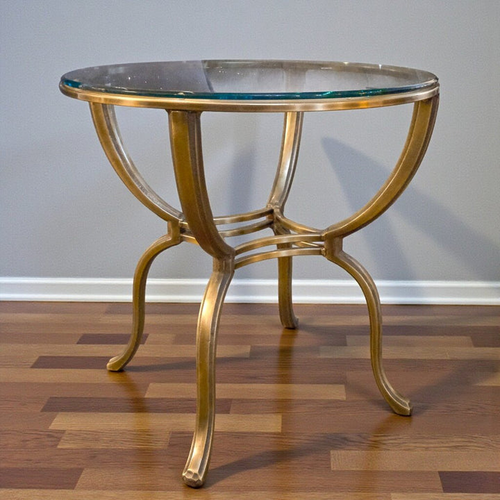 Orig Price $300 - Round Glass Top End Table