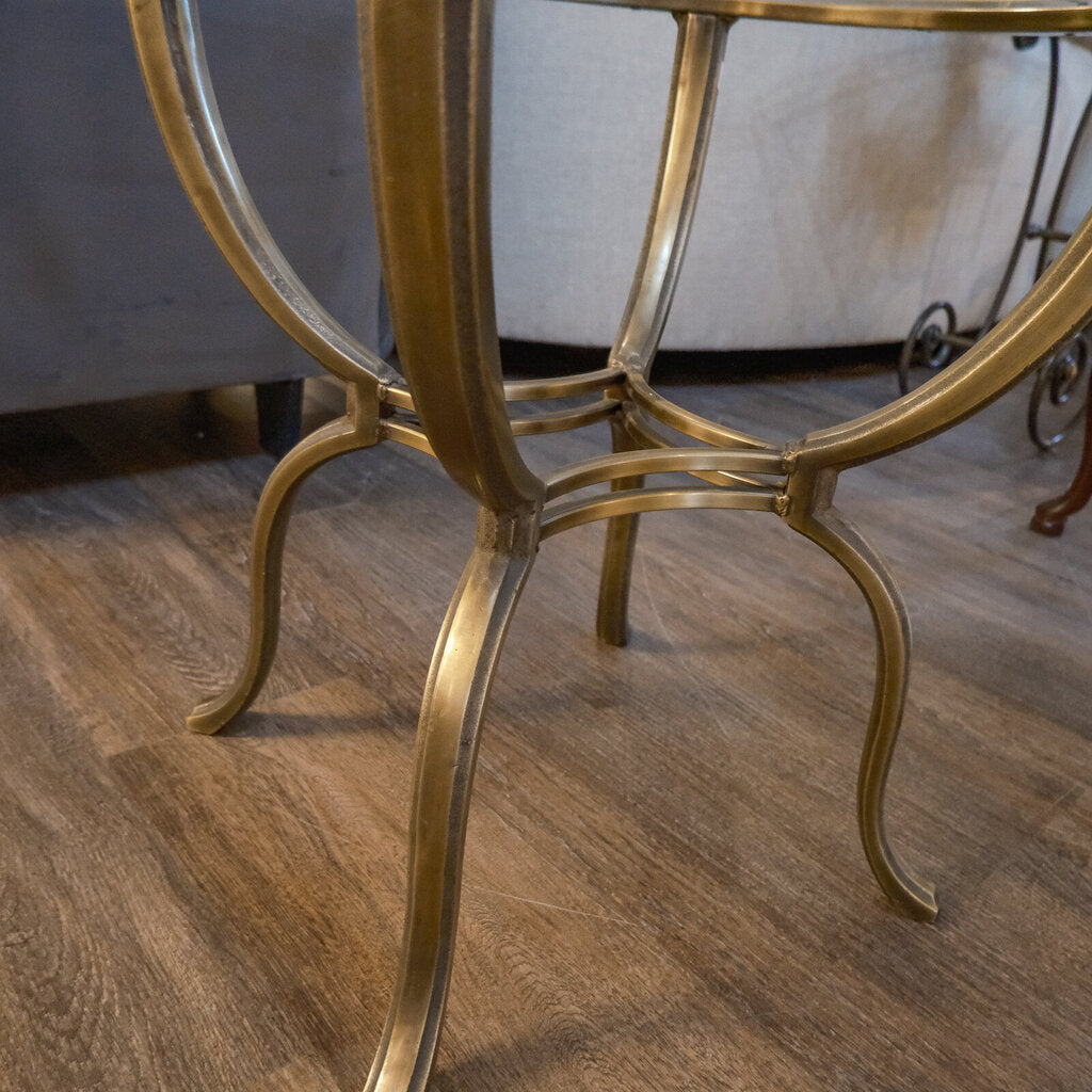 Orig Price $300 - Round Glass Top End Table