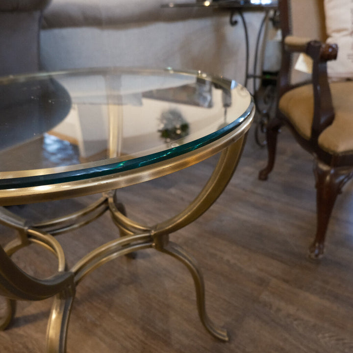 Orig Price $300 - Round Glass Top End Table