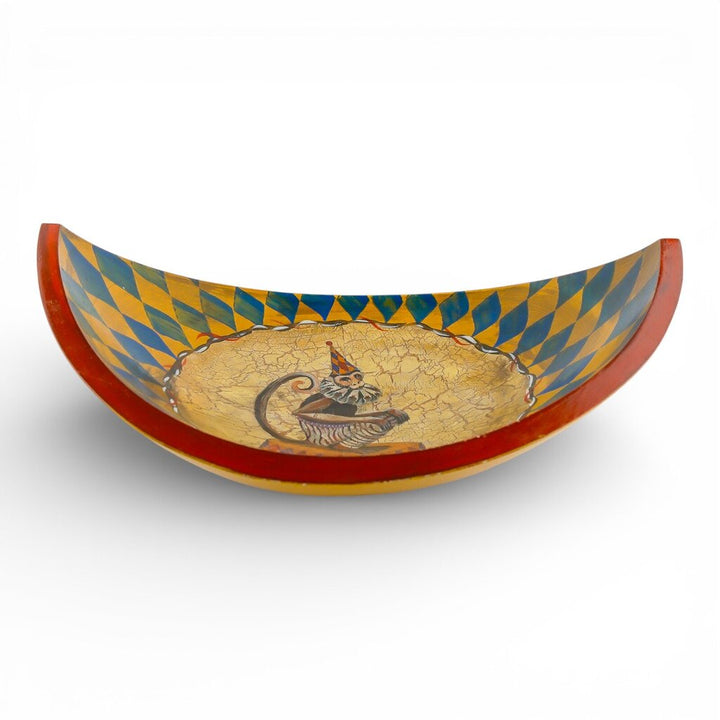 Hand Painted Wooden Art Bowl Signed Paul Munro 2006