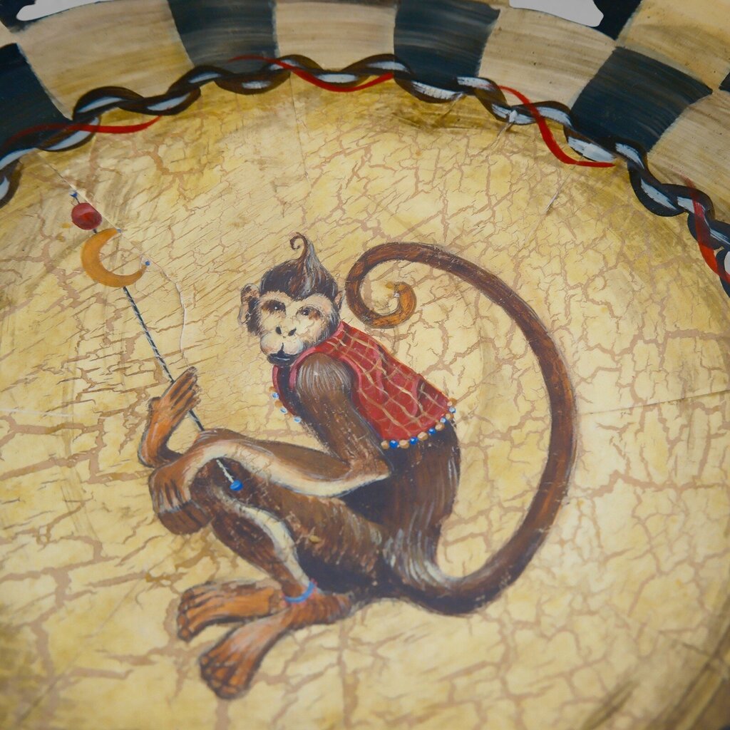 Hand Painted Wooden Art Bowl Signed Paul Munro