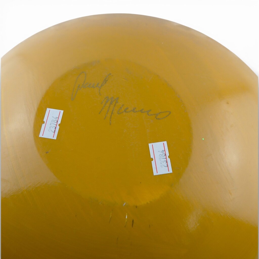 Hand Painted Wooden Art Bowl Signed Paul Munro