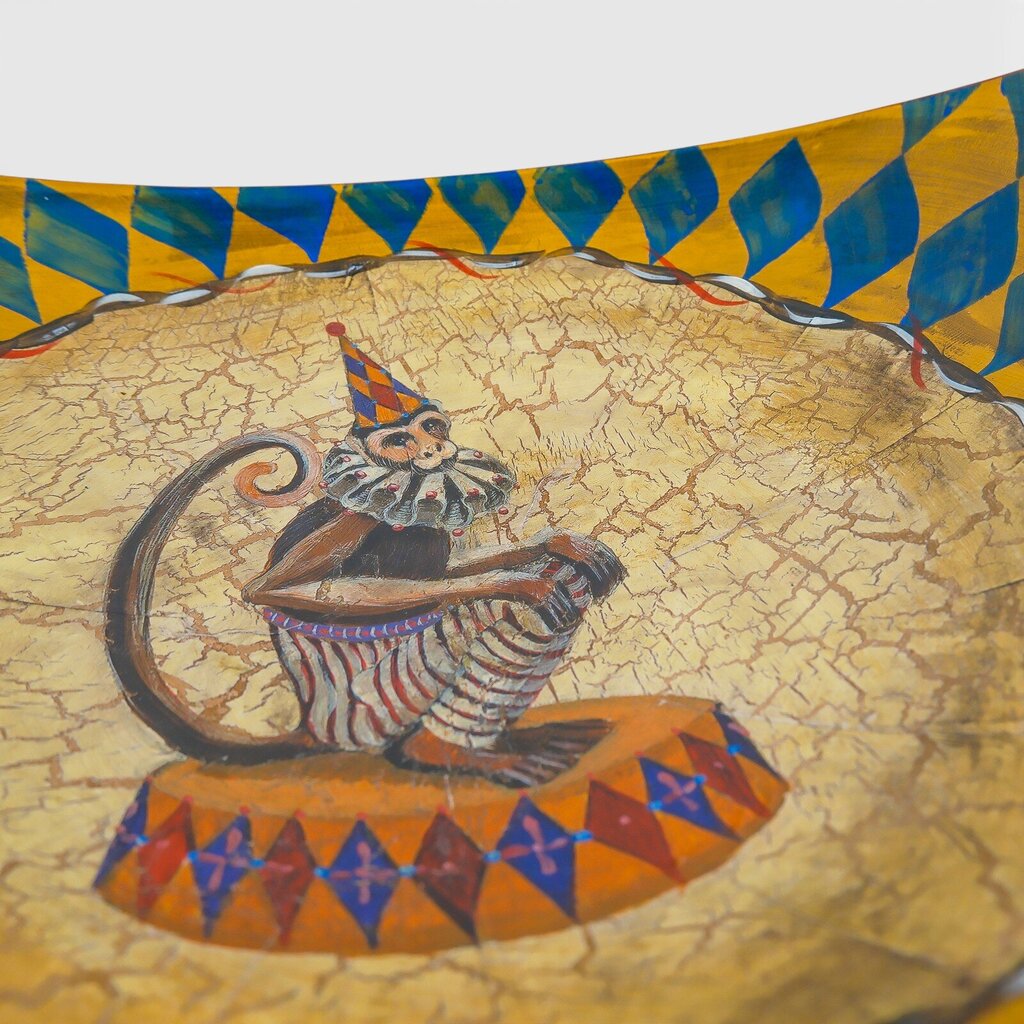 Hand Painted Wooden Art Bowl Signed Paul Munro 2006