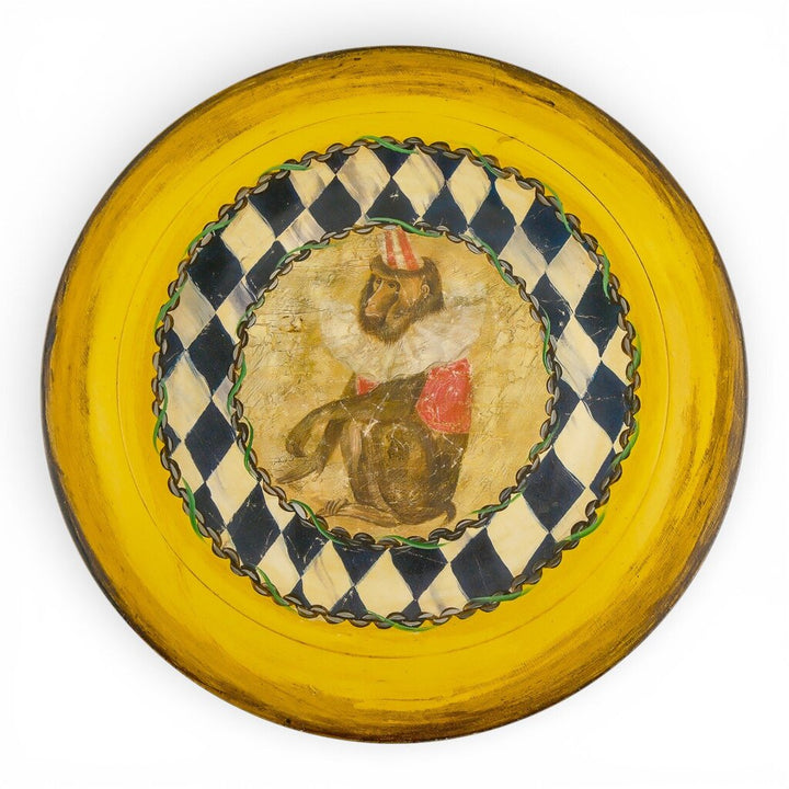 Hand Painted Wooden Art Plate Signed Paul Munro 2002