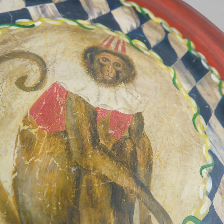 Hand Painted Wooden Art Plate Signed Paul Munro 2002