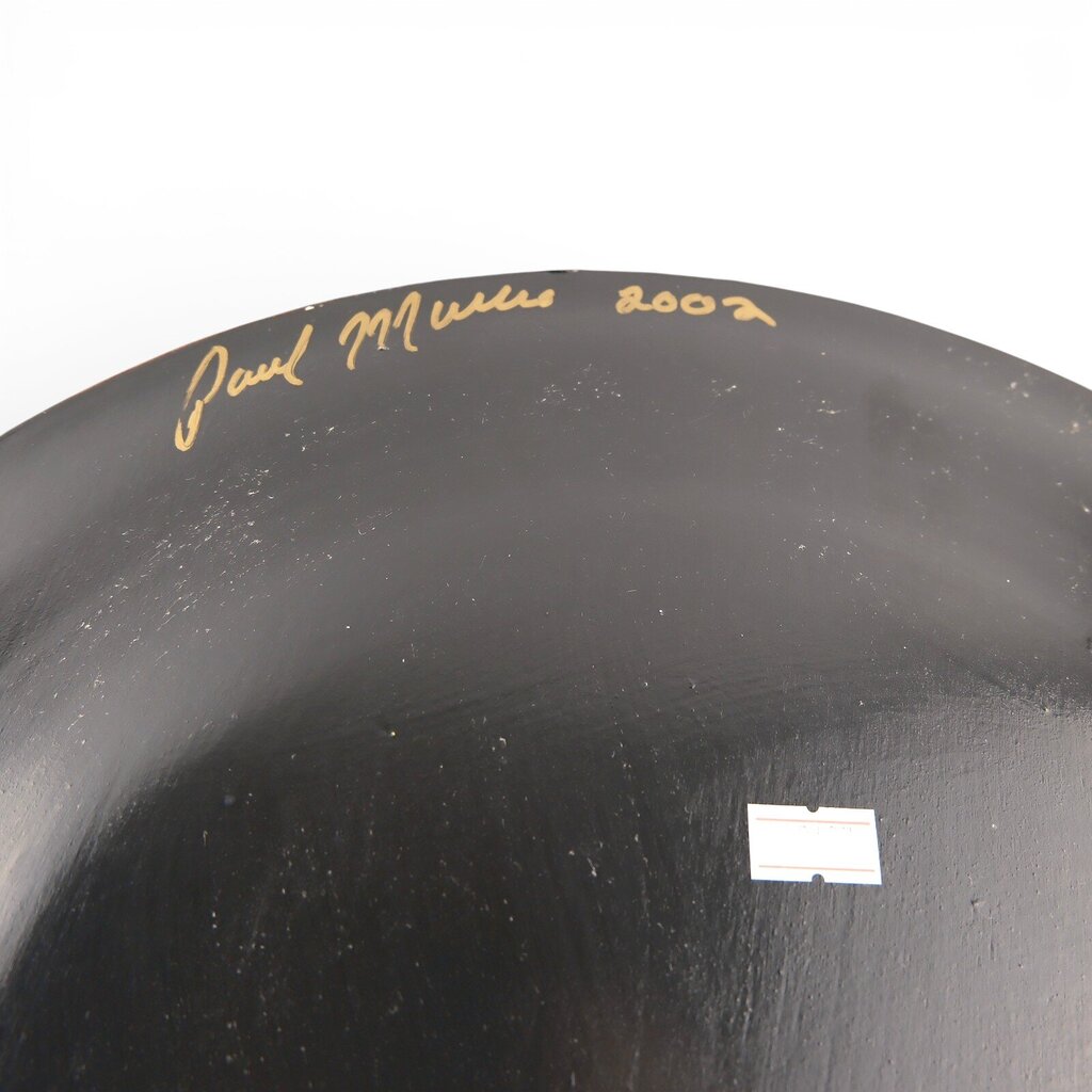 Hand Painted Wooden Art Plate Signed Paul Munro 2002