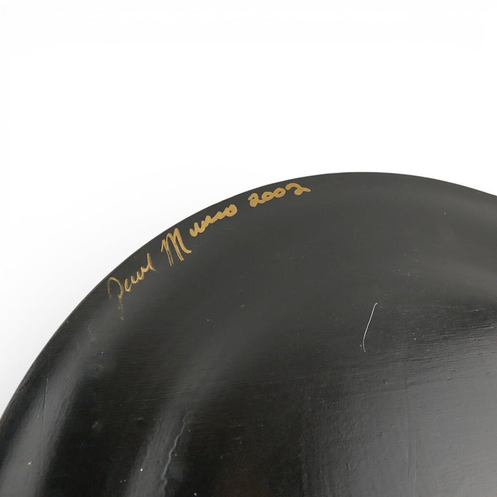 Hand Painted Wooden Art Plate Signed Paul Munro 2002