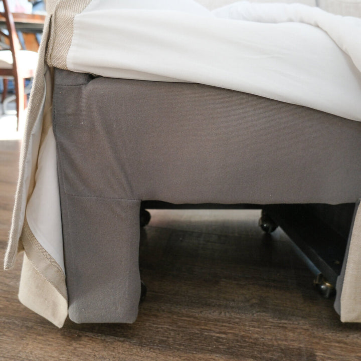 Orig Price $1250 - Low Belgian Slipcover Dining Chair with Pillow