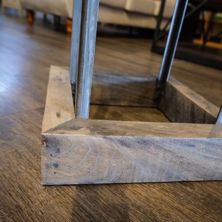 Reclaimed Wood and Metal Accent Table