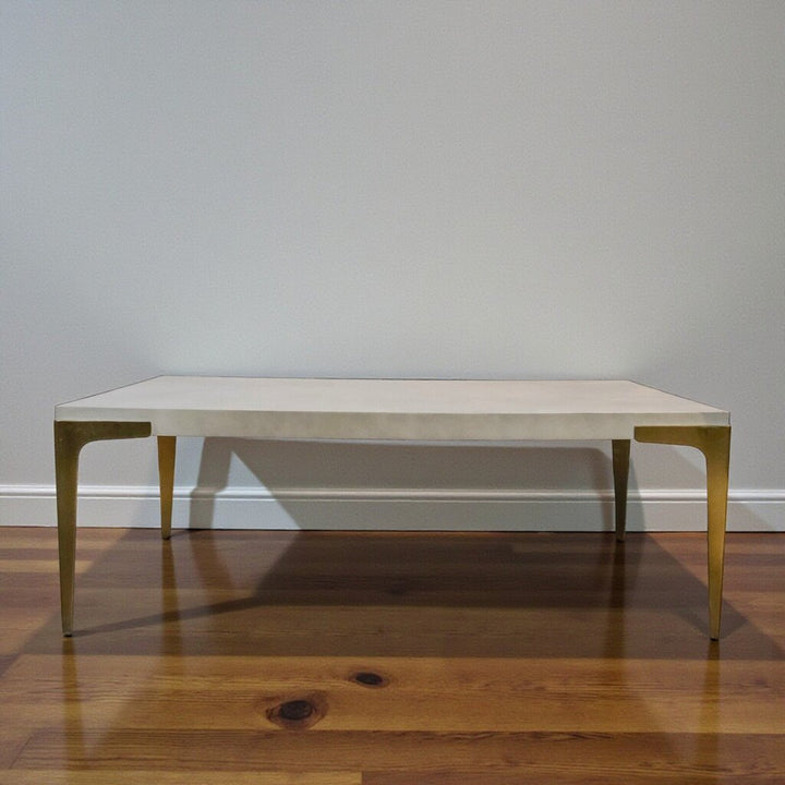 Concrete and Brass Cocktail Table - Acosta's Home