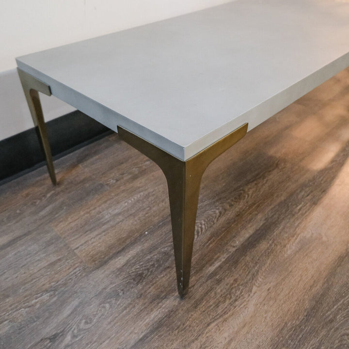 Concrete and Brass Cocktail Table - Acosta's Home