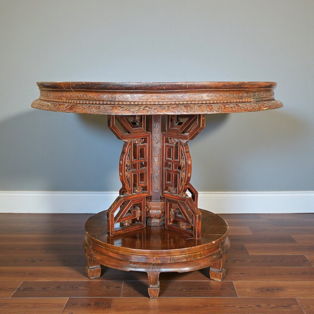 Orig Price $4000 - 19th Century Carved Rosewood Ming Occasional Table - Acosta's Home