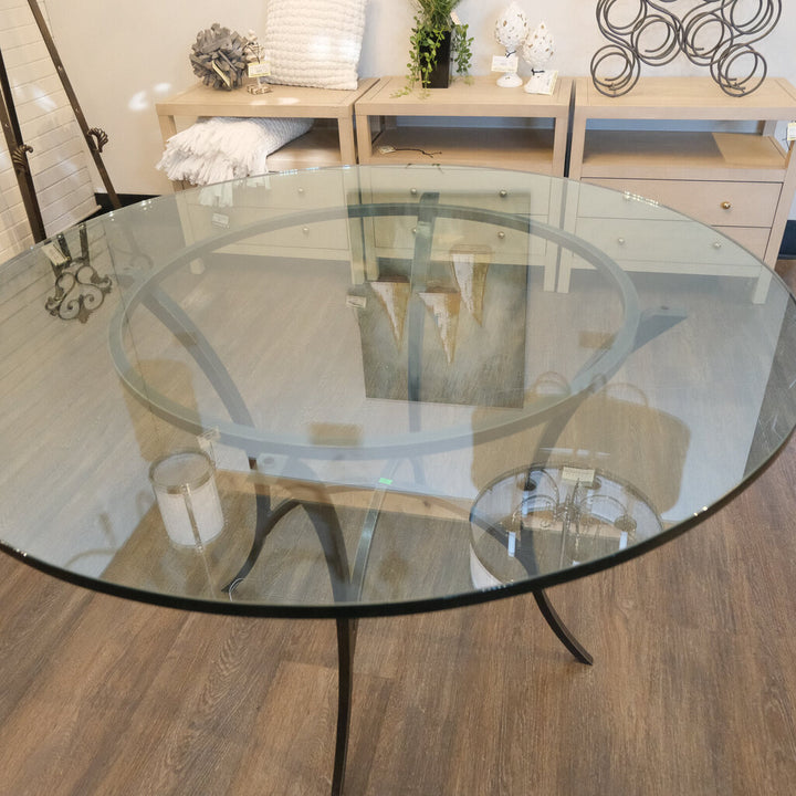 Orig Price $1649 - Round Glass Top Dining Table - Acosta's Home