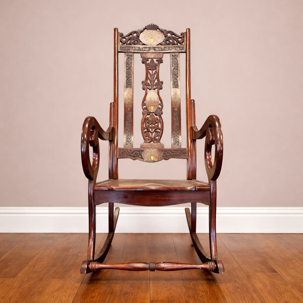 Carved Rocking Chair - Acosta's Home