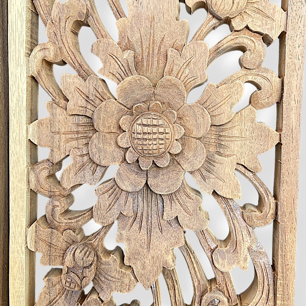 Floral Carved Wood Panels in Frame - Acosta's Home