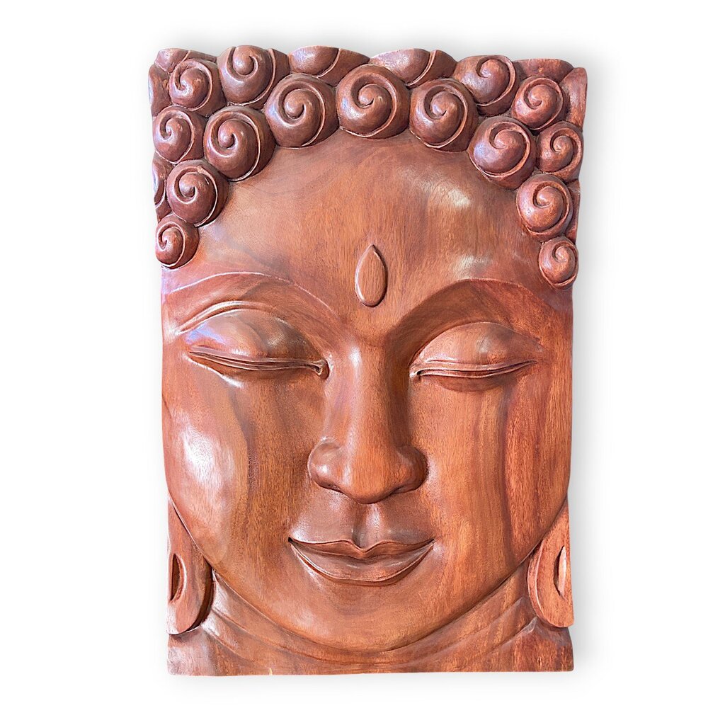 Orig Price $1500 - Carved Wood Buddha Wall Art - Acosta's Home