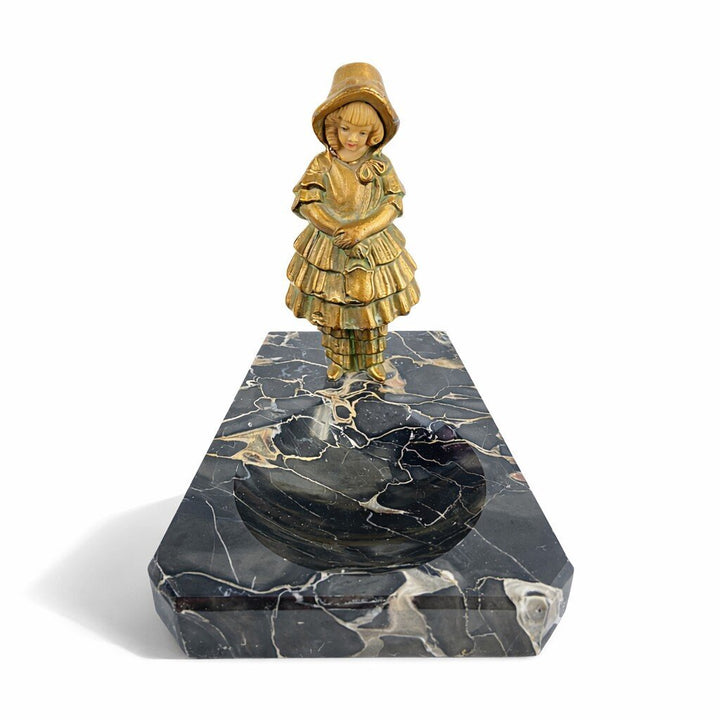 Antique Cast Metal & Marble Change Dish - Acosta's Home