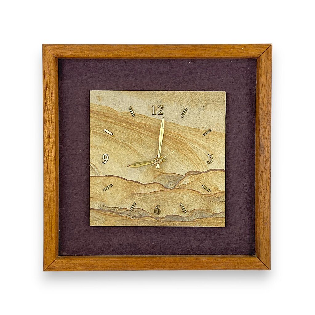 Sandstone Clock in Wood Frame - Acosta's Home