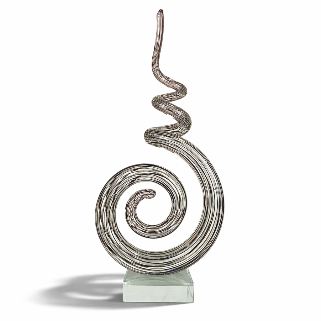 Murano-style Glass Corkscrew Spiral on Stand - Acosta's Home