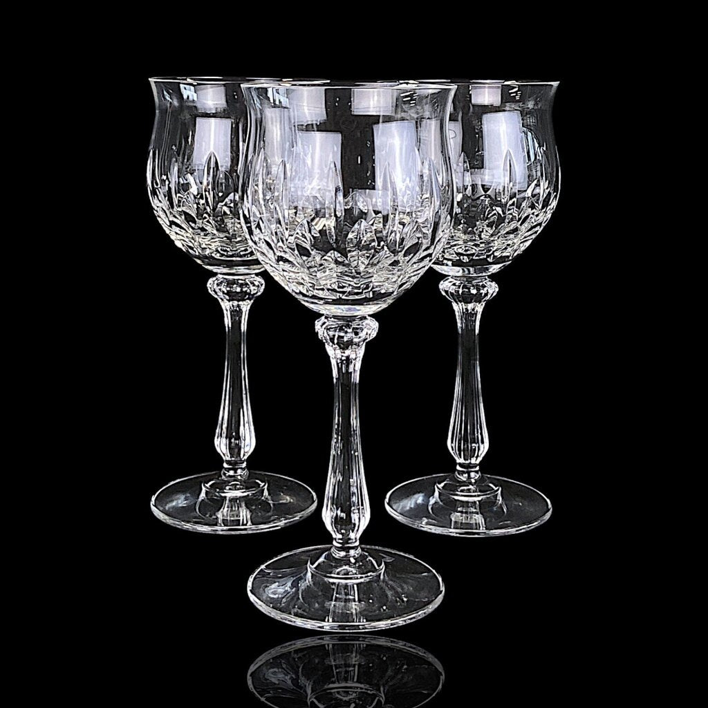 Set of 3 Cut Crystal Water Goblets - Normandy - Acosta's Home