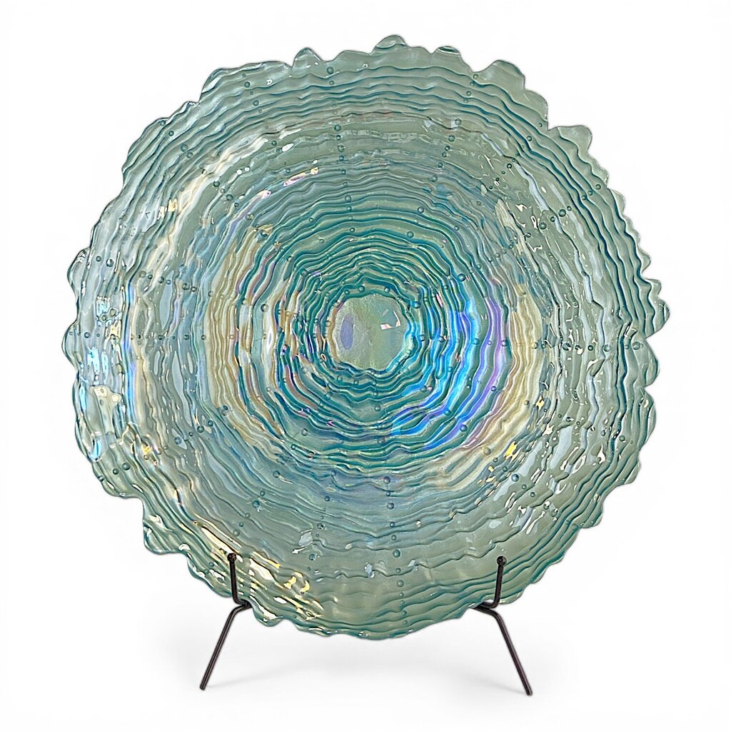 Art Glass Bowl w/ Ripple Texture - Acosta's Home