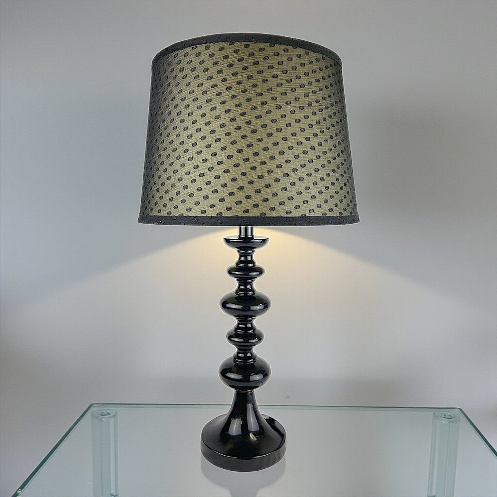 Modernist Table Lamp w/ Black Tulle Shade - Acosta's Home