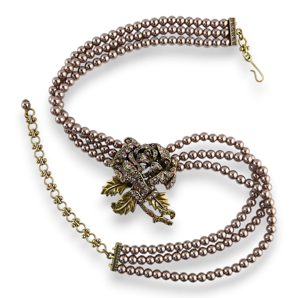Blooming Rose Triple Strand Statement Necklace - Acosta's Home