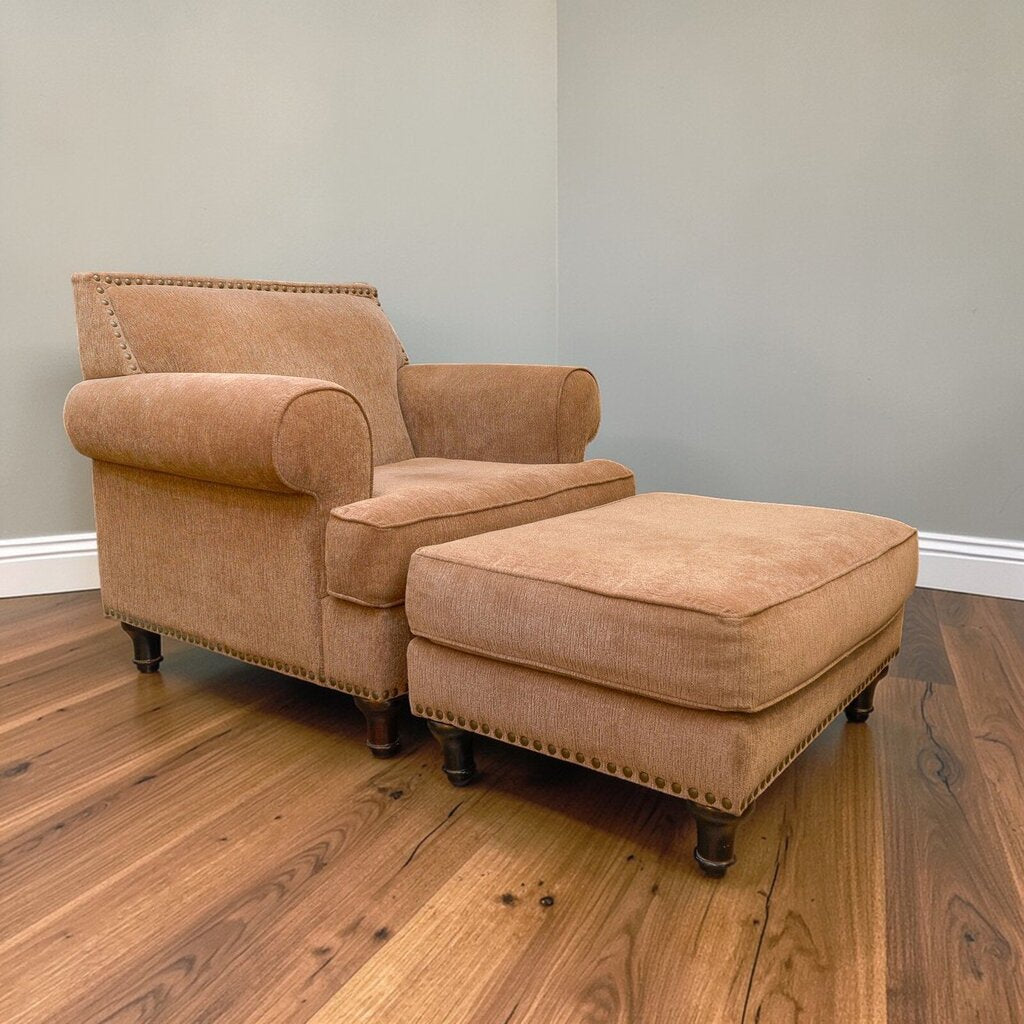 Orig Price $1000 - Chair with Ottoman - Acosta's Home