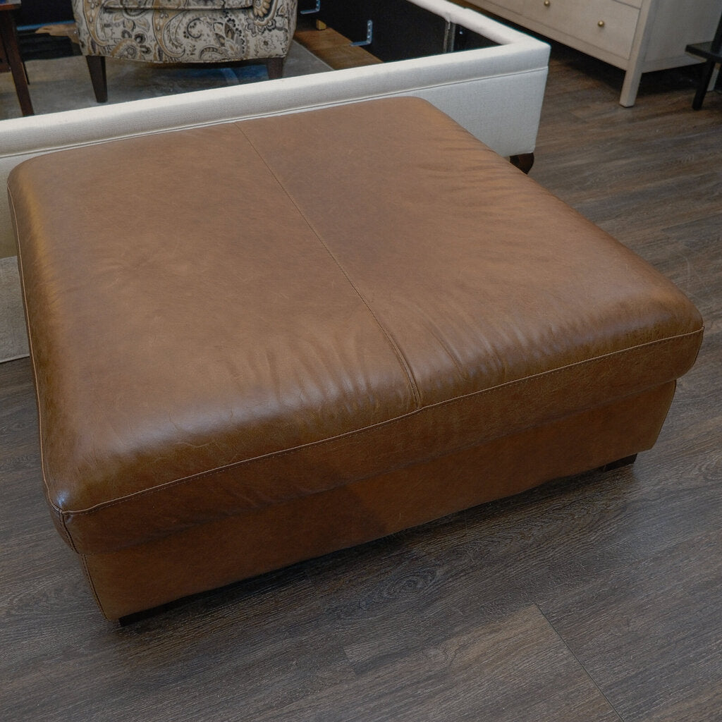 Leather Cocktail Ottoman - Acosta's Home