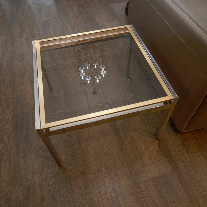 MCM Style Brass and Chrome End Table - Acosta's Home
