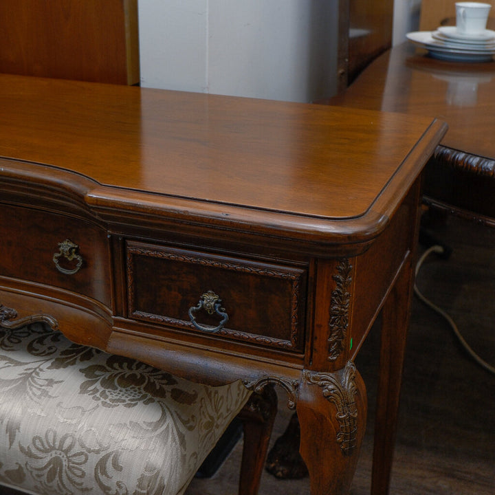 Antique Vanity / Writing Desk with Bench - Acosta's Home