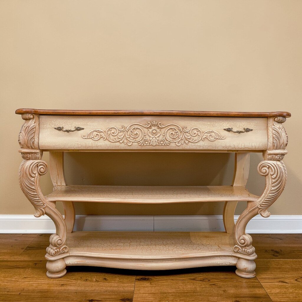 Orig Price $1500 - French Provincial Drop-front Console - Acosta's Home