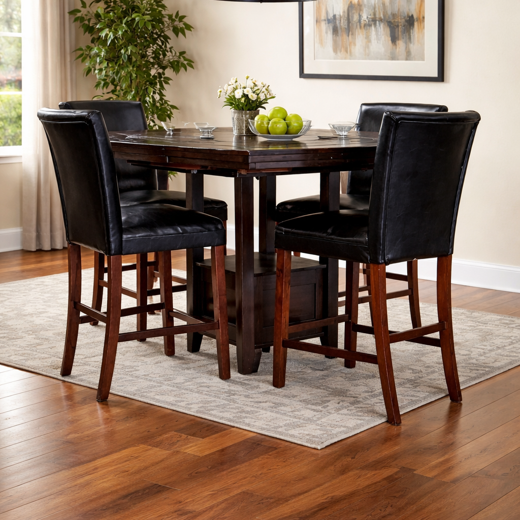 Orig Price $800 - Counter Height Table w/ 5 Chairs - Acosta's Home