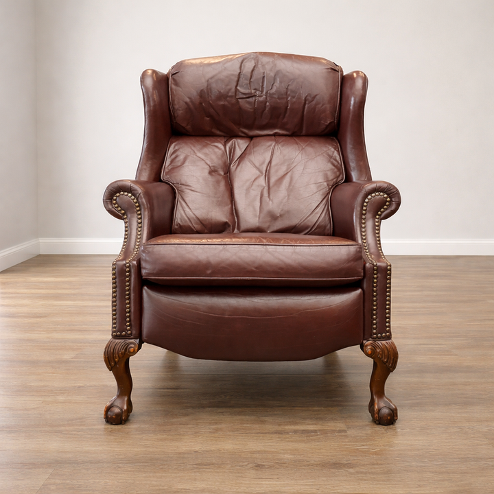 Orig Price $3000 - Leather Wingback Recliner