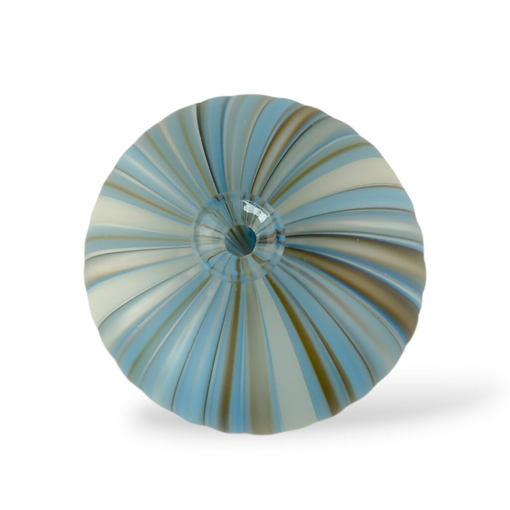Acid Washed Art Glass Swirl Vase