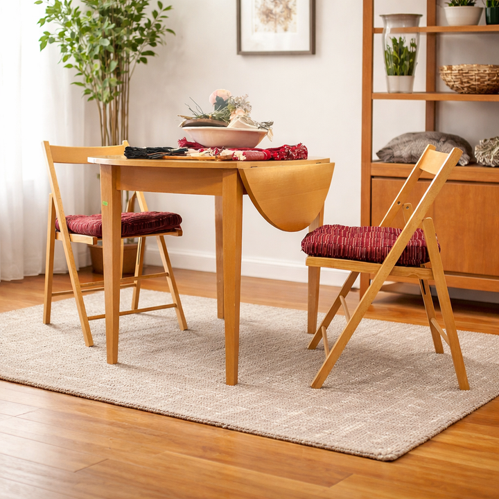 Orig Price $600 - Dropleaf Table w/ 2 Folding Chairs