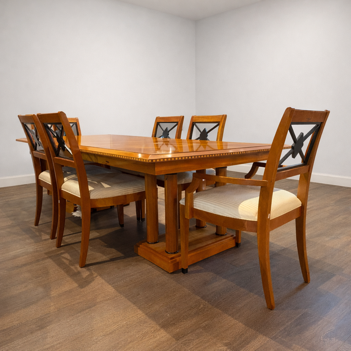 Biedermeier-style Dining Table with 6 Chairs