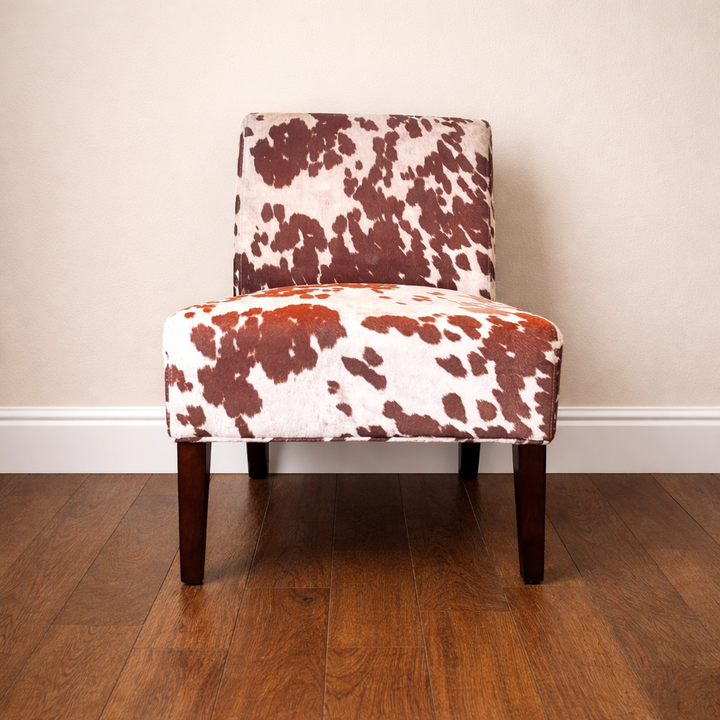 Faux Cowhide Accent Chair