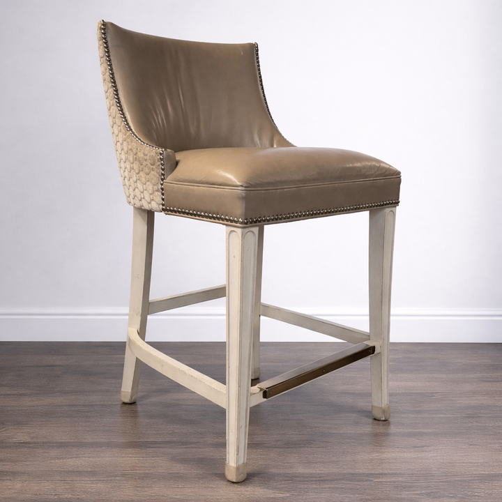 Custom Leather and Upholstry Counter Stool