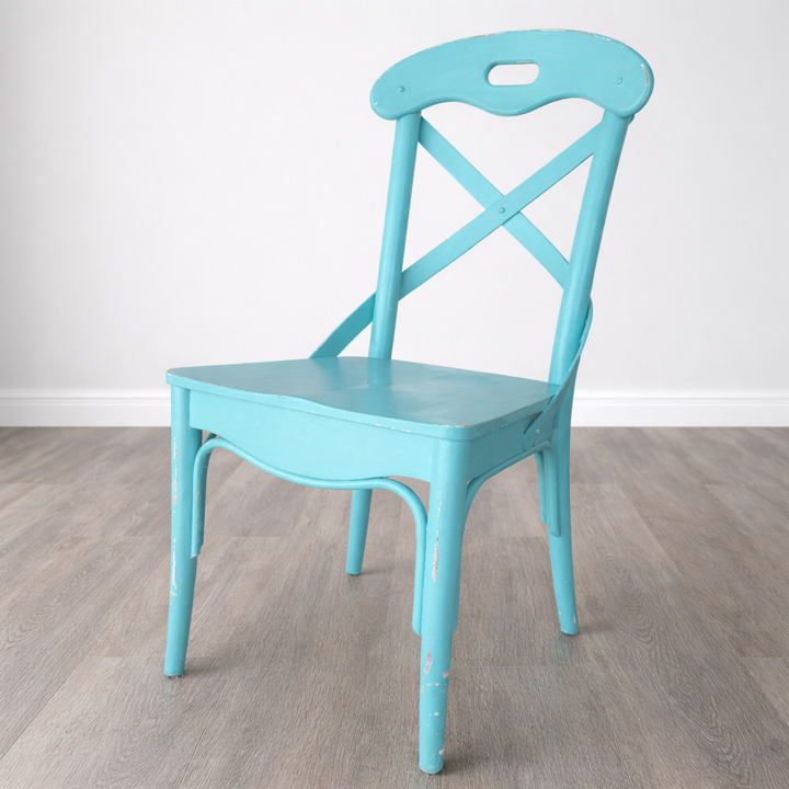 Intentionally Distressed Cross-back Side Chair