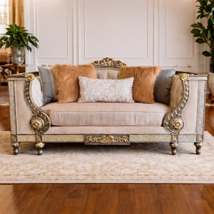 Orig Price $2500 - Jeweled Loveseat w/ Accent Pillows