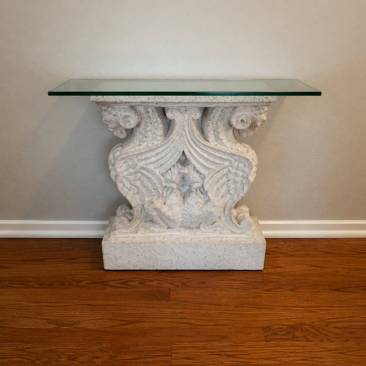 Orig Price $400 - Carved Sofa Table