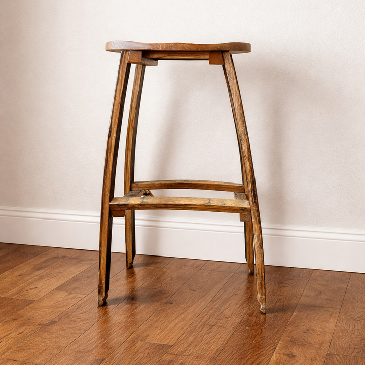 Orig Price $300 - Wood Stool w/ Whiskey Barrel Staves